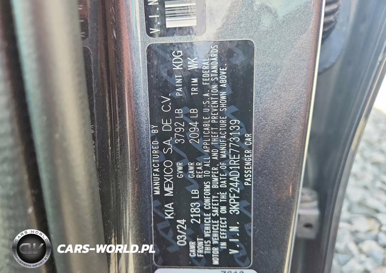 2024 Kia Forte Lxs VIN:3KPF24AD1RE773139 - 12