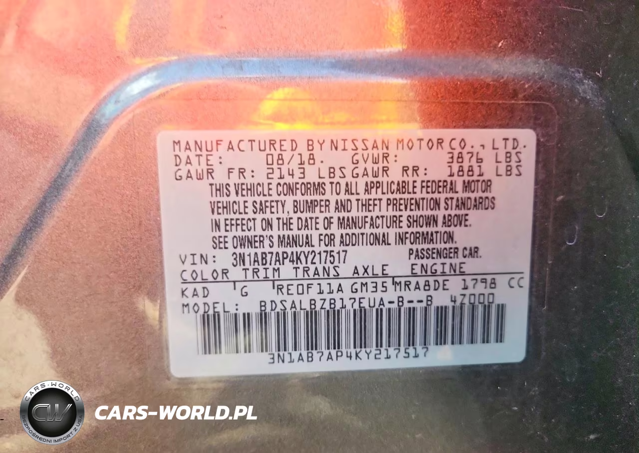 2019 Nissan Sentra S VIN:3N1AB7AP4KY217517 - 13