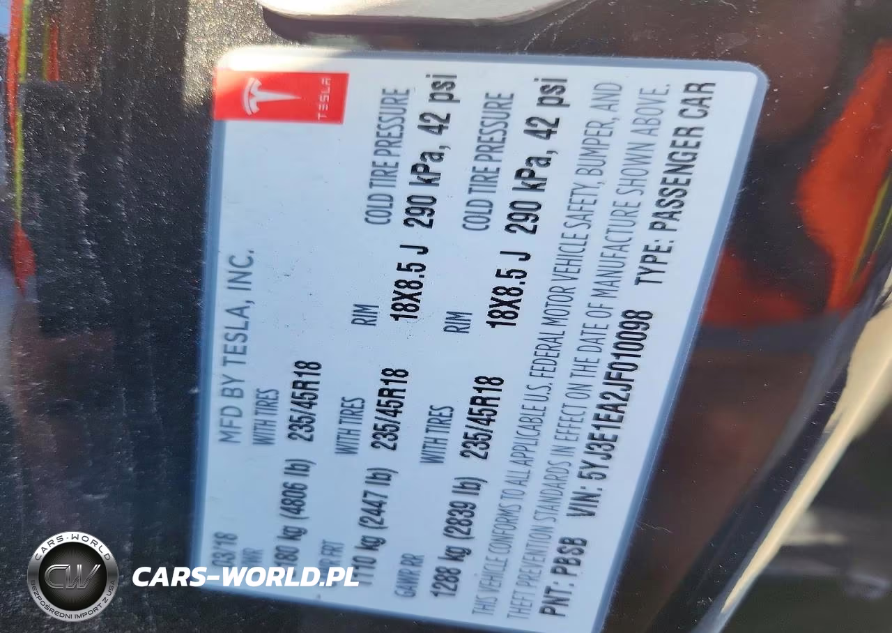 2018 Tesla Model 3 VIN:5YJ3E1EA2JF010098 - 13