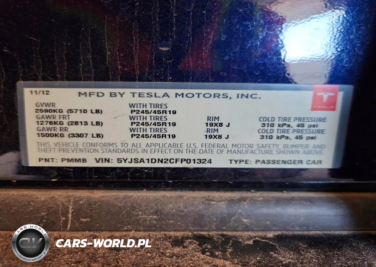 2012 Tesla Model S VIN:5YJSA1DN2CFP01324 - 12