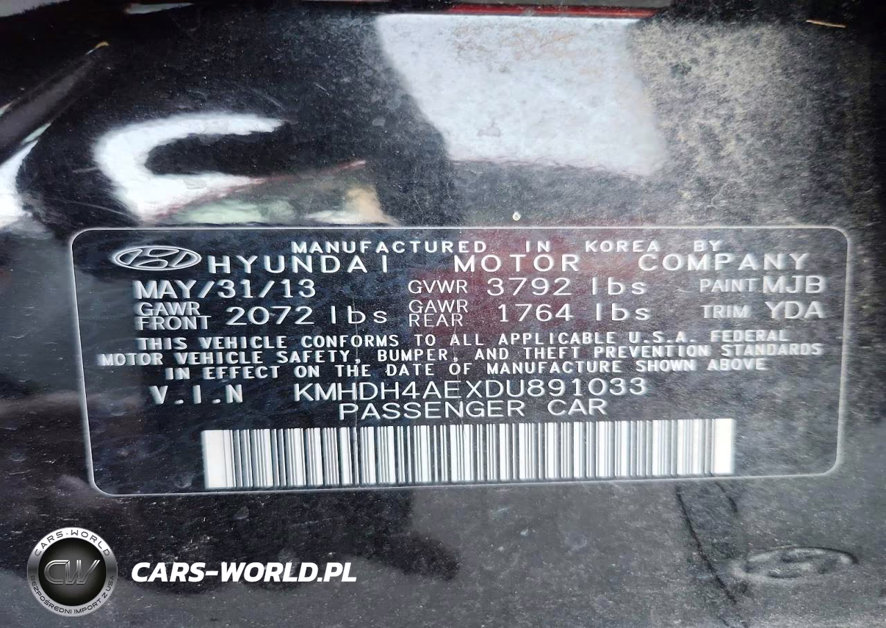 2013 Hyundai Elantra Gls VIN:KMHDH4AEXDU891033 - 12