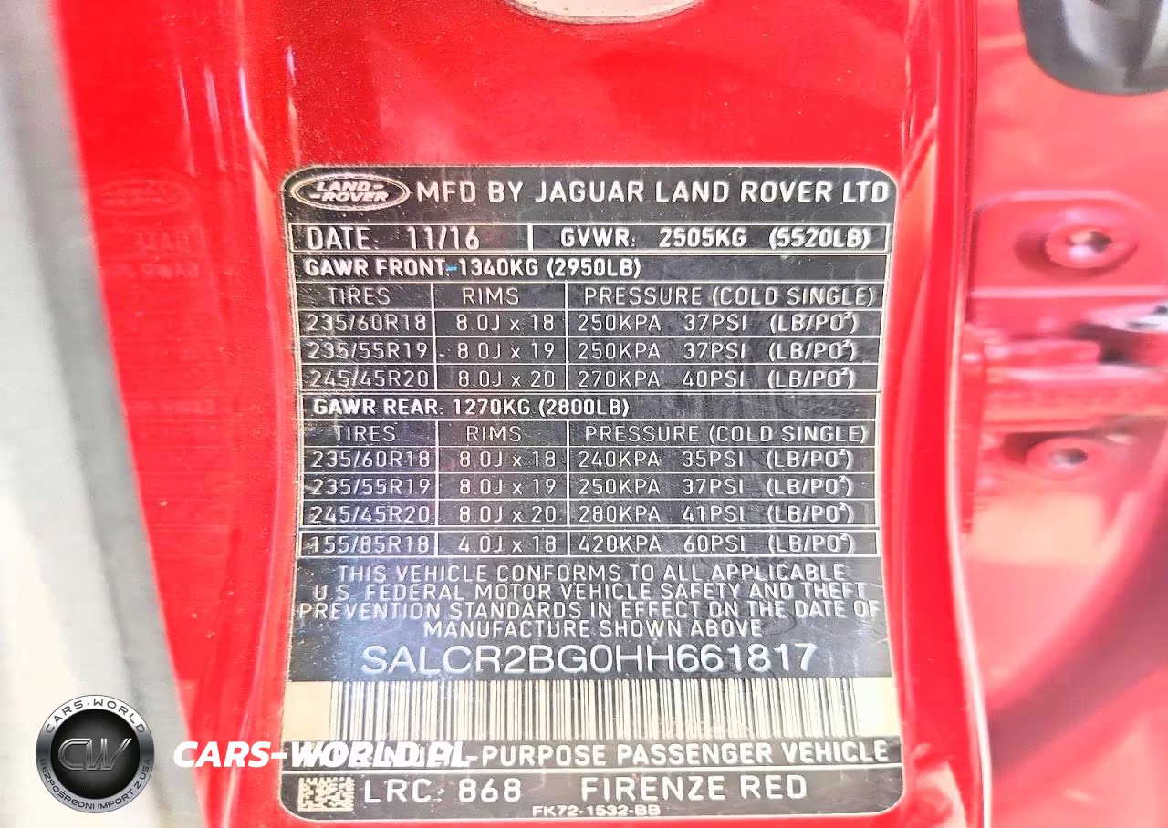 2017 Land Rover Range Rover Evoque Hse VIN:SALCR2BG0HH661817 - 12
