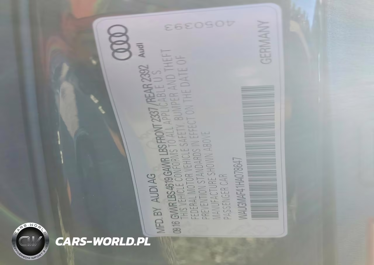 2017 Audi A4 Ultra Premium VIN:WAUGMAF41HA078647 - 12