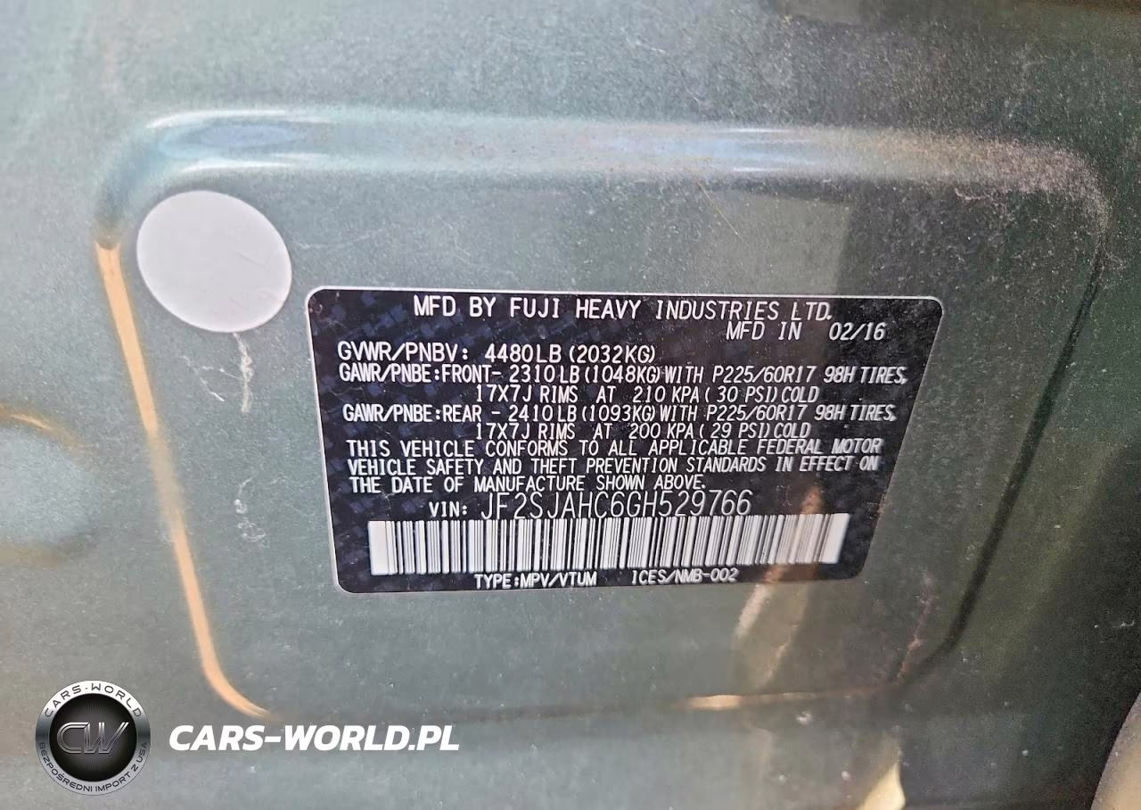 2016 Subaru Forester 2.5I Limited VIN:JF2SJAHC6GH529766 - 13