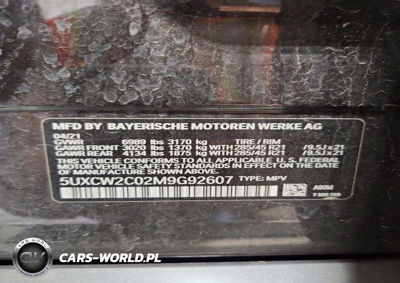 2021 BMW X7 xDrive40I VIN:5UXCW2C02M9G92607 - 13