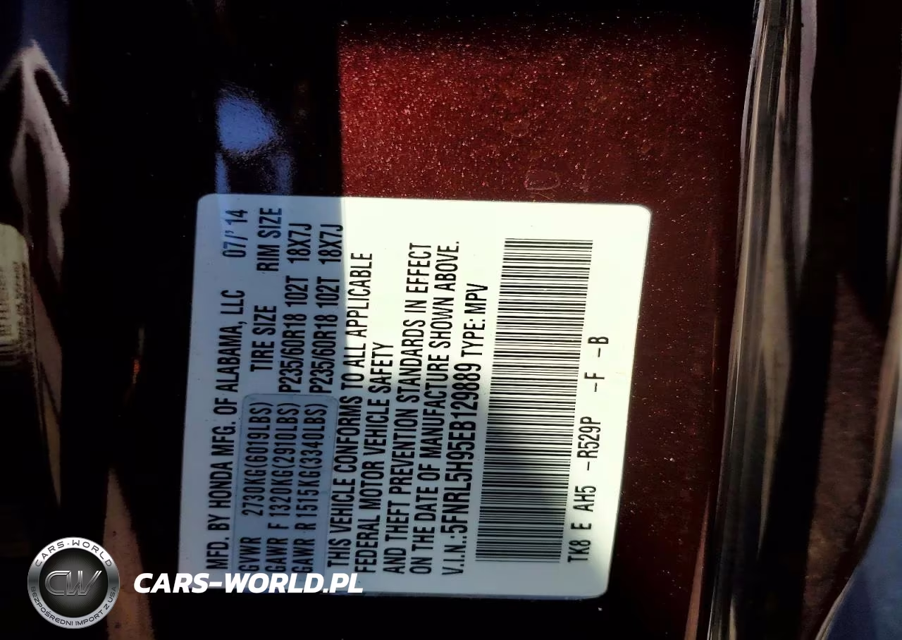 2014 Honda Odyssey Touring VIN:5FNRL5H95EB129889 - 14