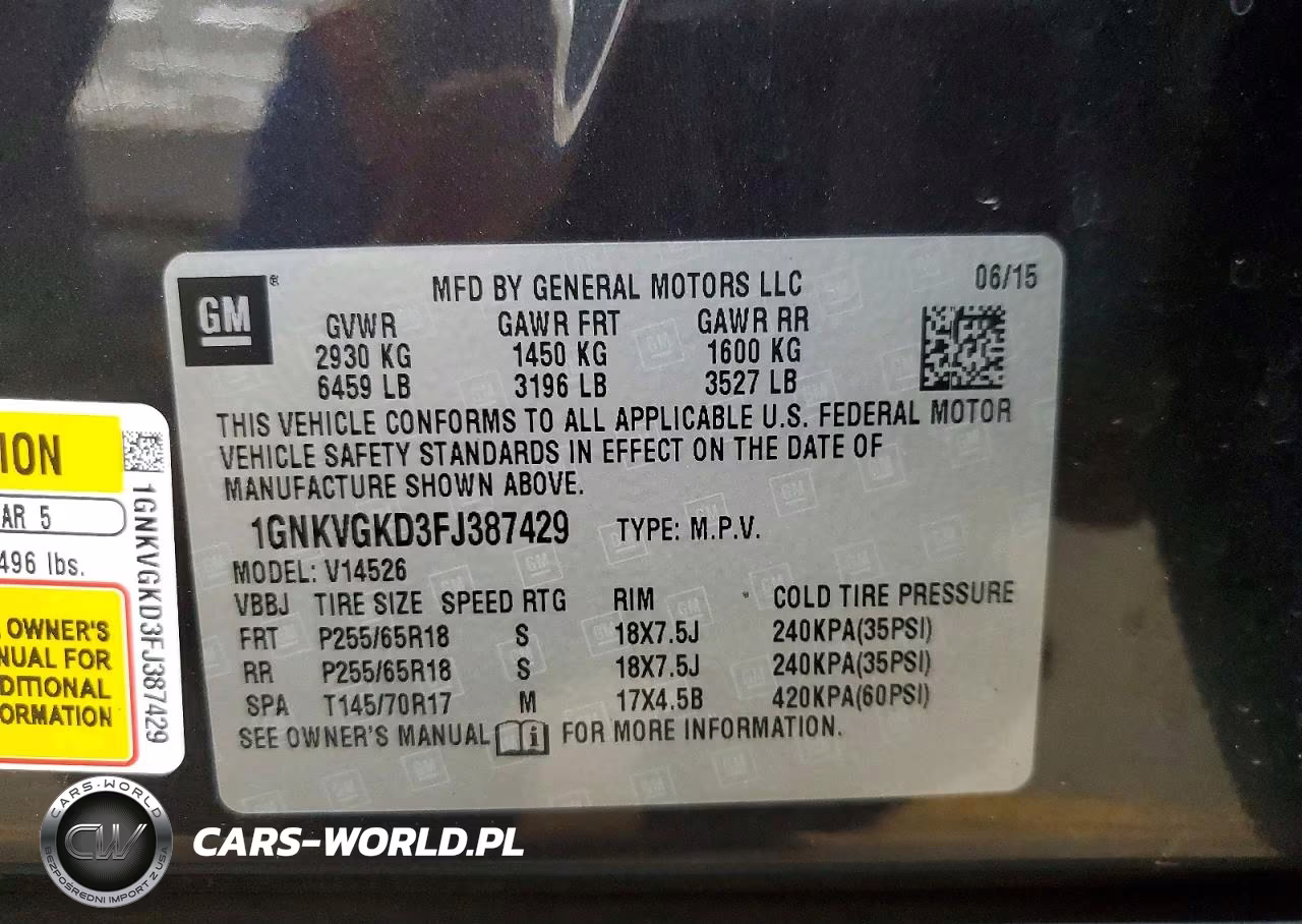2015 Chevrolet Traverse Lt VIN:1GNKVGKD3FJ387429 - 13