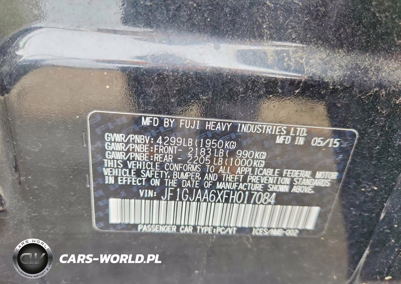 2015 Subaru Impreza VIN:JF1GJAA6XFH017084 - 12
