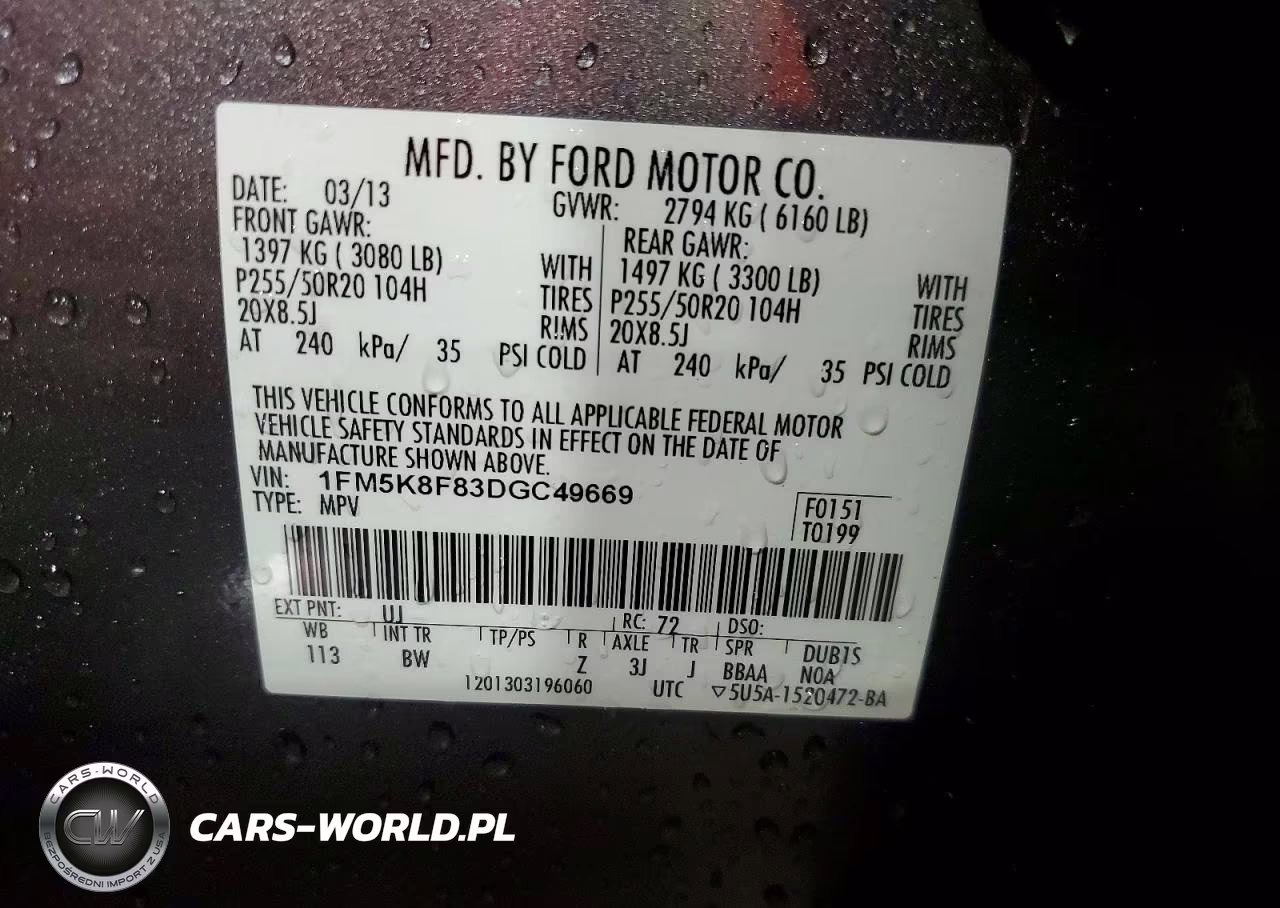 2013 Ford Explorer Limited VIN:1FM5K8F83DGC49669 - 13