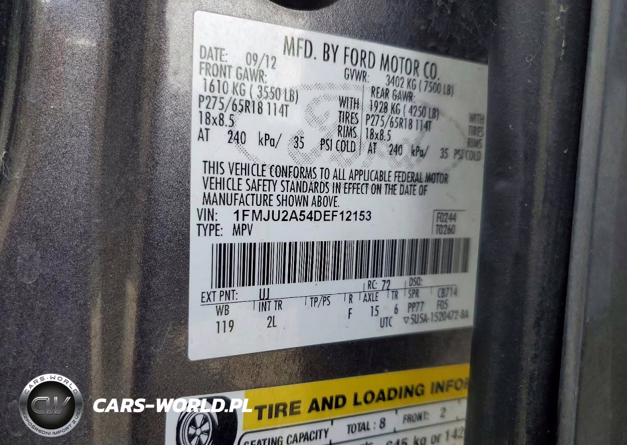 2013 Ford Expedition Limited VIN:1FMJU2A54DEF12153 - 13