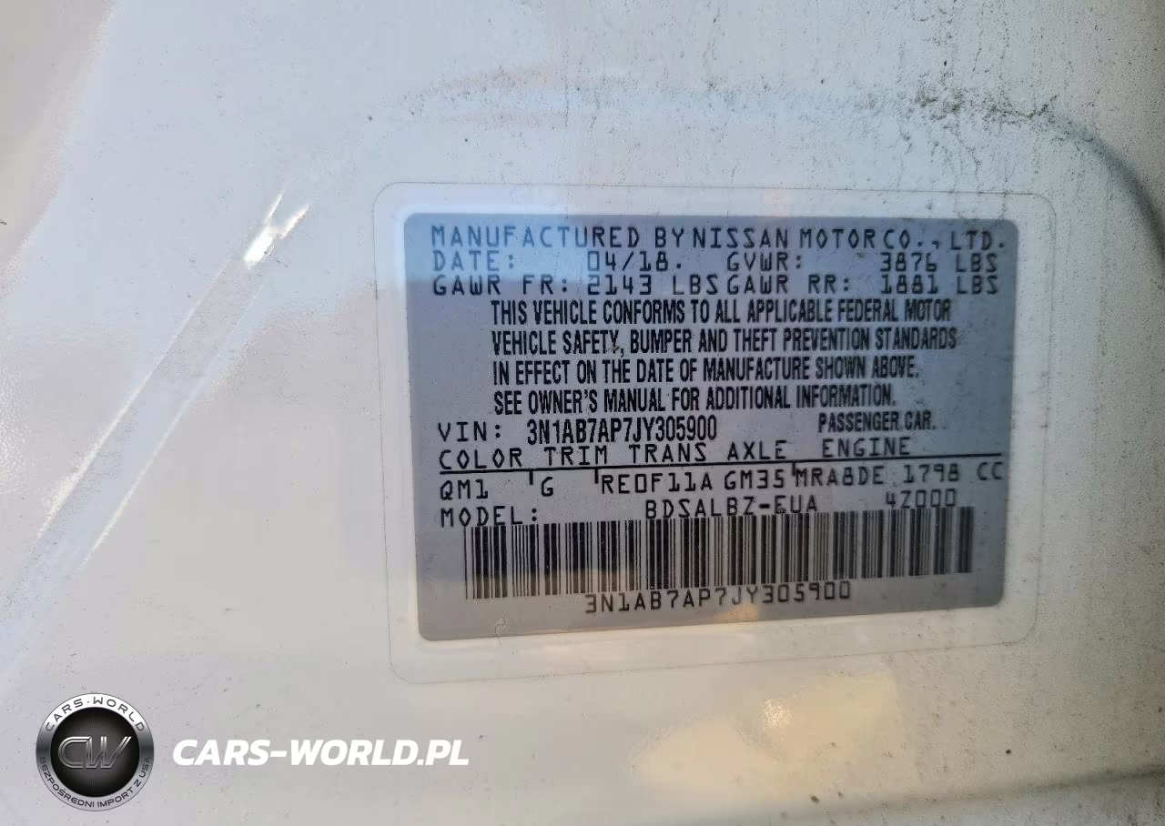 2018 Nissan Sentra S VIN:3N1AB7AP7JY305900 - 12