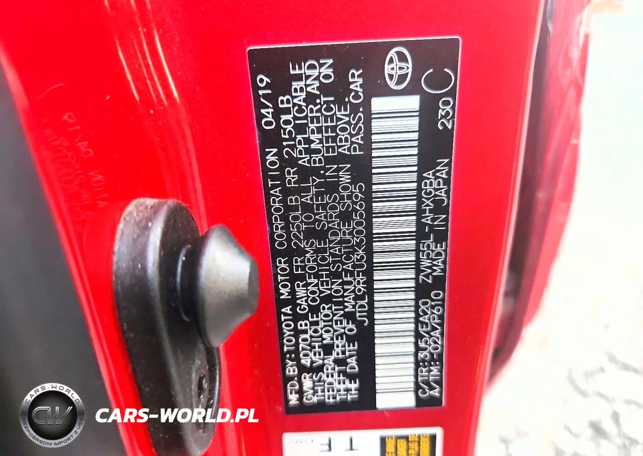2019 Toyota Prius Xle Awd-E VIN:JTDL9RFU3K3005695 - 12