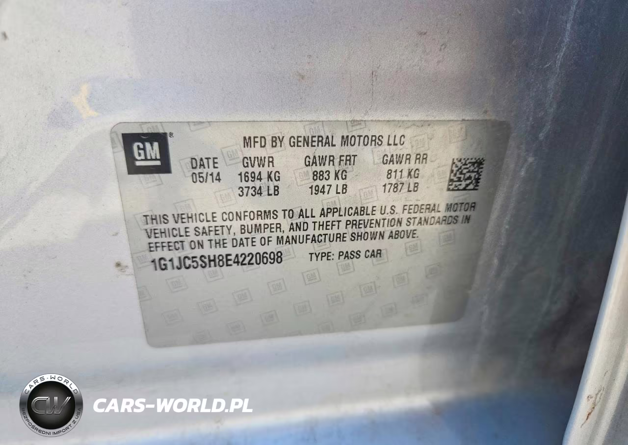 2014 Chevrolet Sonic Lt VIN:1G1JC5SH8E4220698 - 12