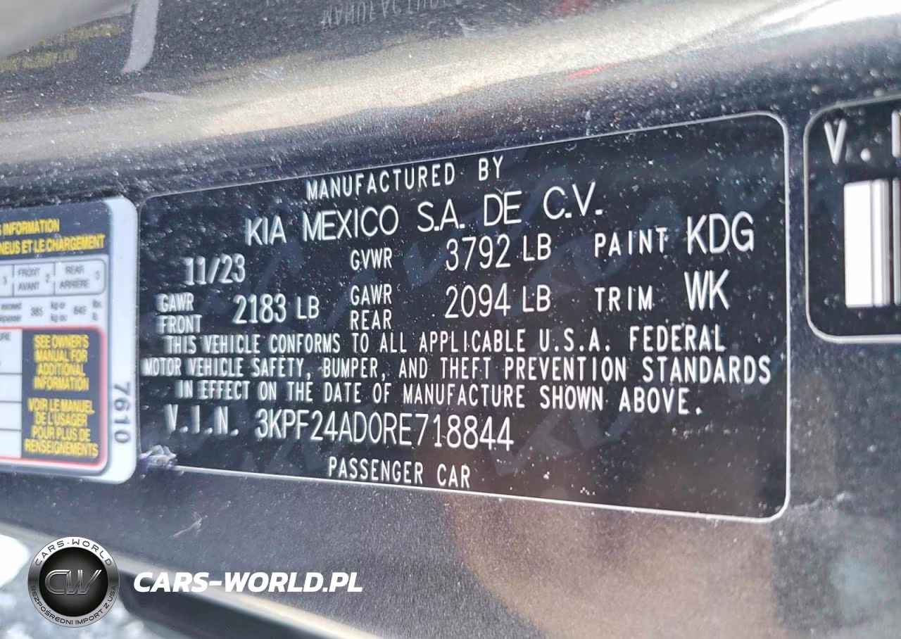 2024 Kia Forte Lxs VIN:3KPF24AD0RE718844 - 12