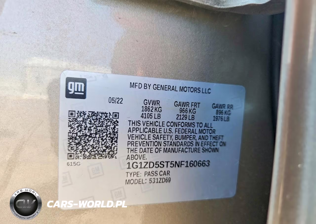2022 Chevrolet Malibu Lt VIN:1G1ZD5ST5NF160663 - 12