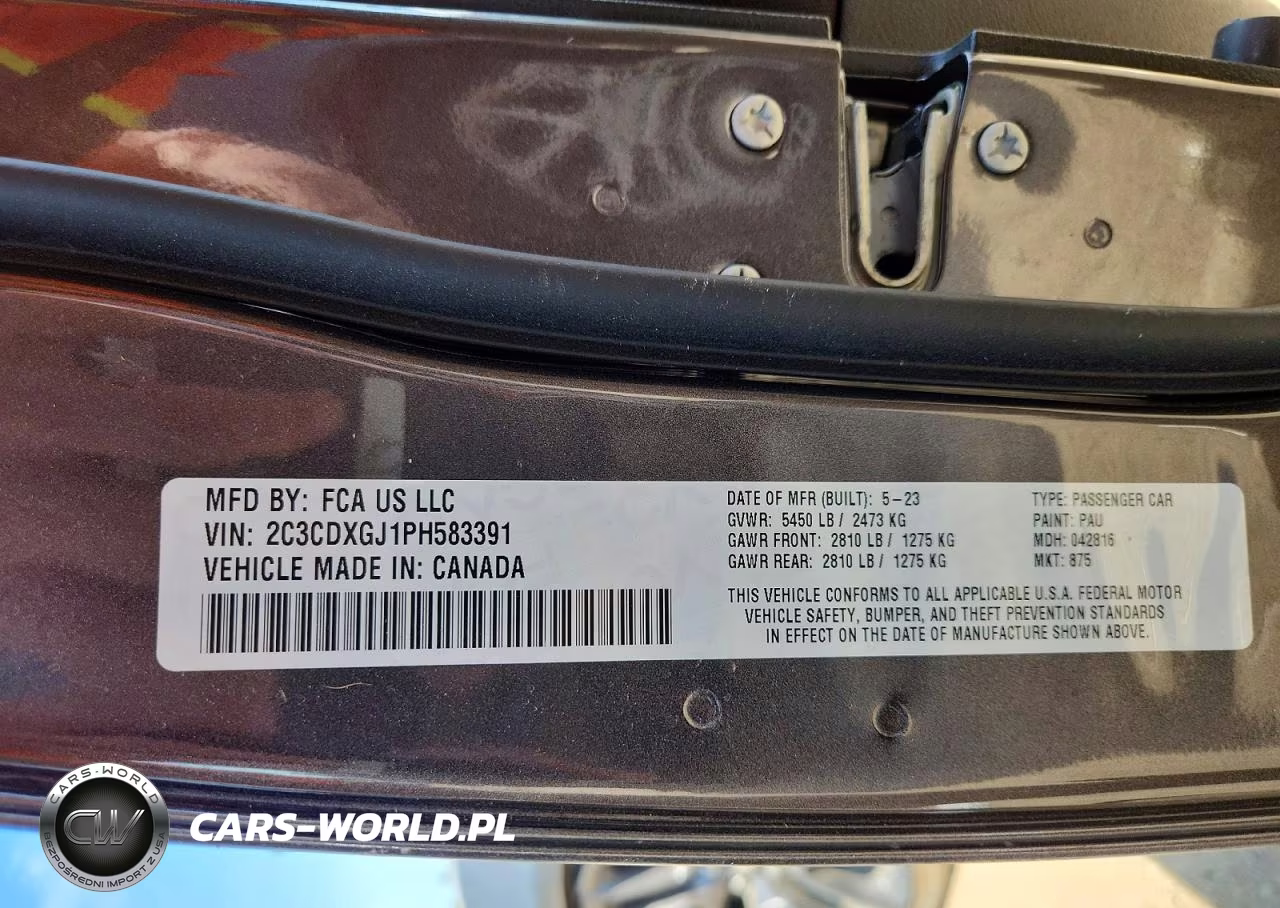 2023 Dodge Charger Scat Pack VIN:2C3CDXGJ1PH583391 - 12