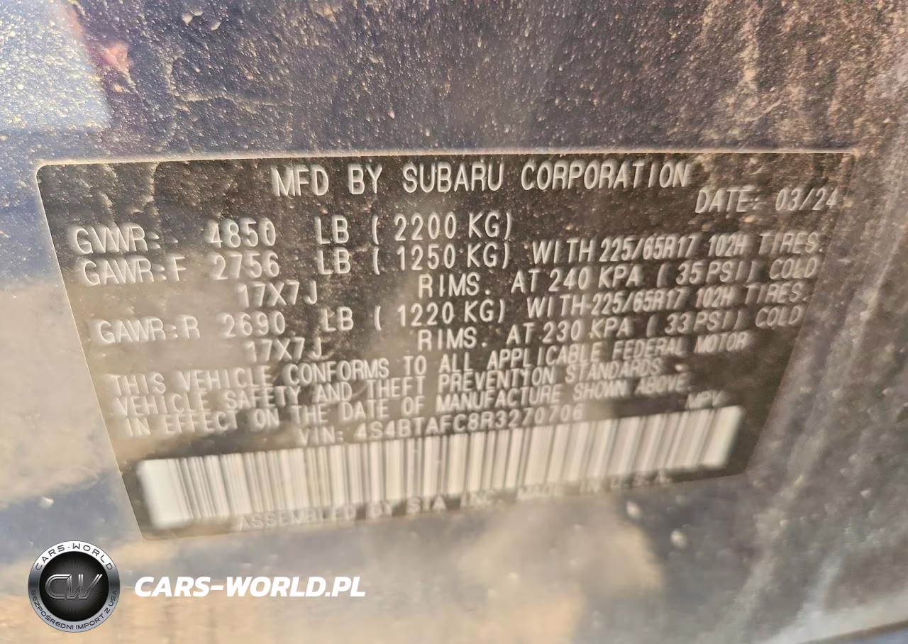 2024 Subaru Outback Premium VIN:4S4BTAFC8R3270706 - 12