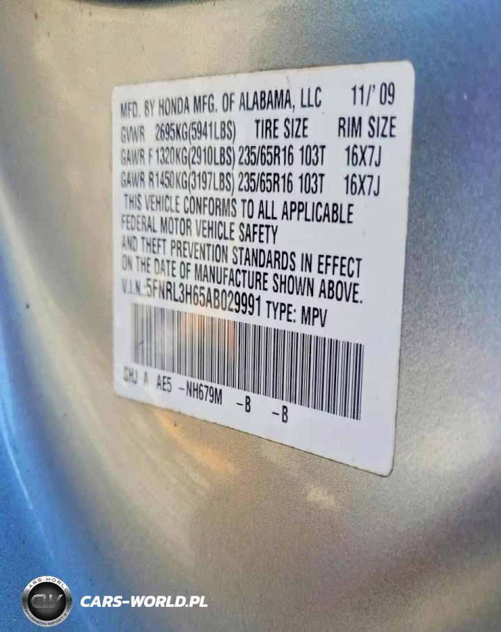 2010 Honda Odyssey Exl VIN:5FNRL3H65AB029991 - 13