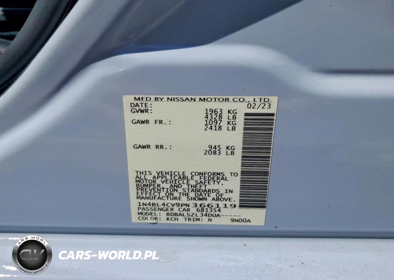 2023 Nissan Altima Sr VIN:1N4BL4CV9PN366119 - 13