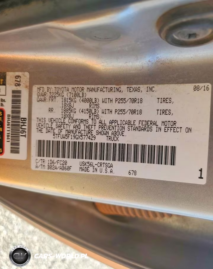 2016 Toyota Tundra Sr5 VIN:5TFUW5F19GX577429 - 12