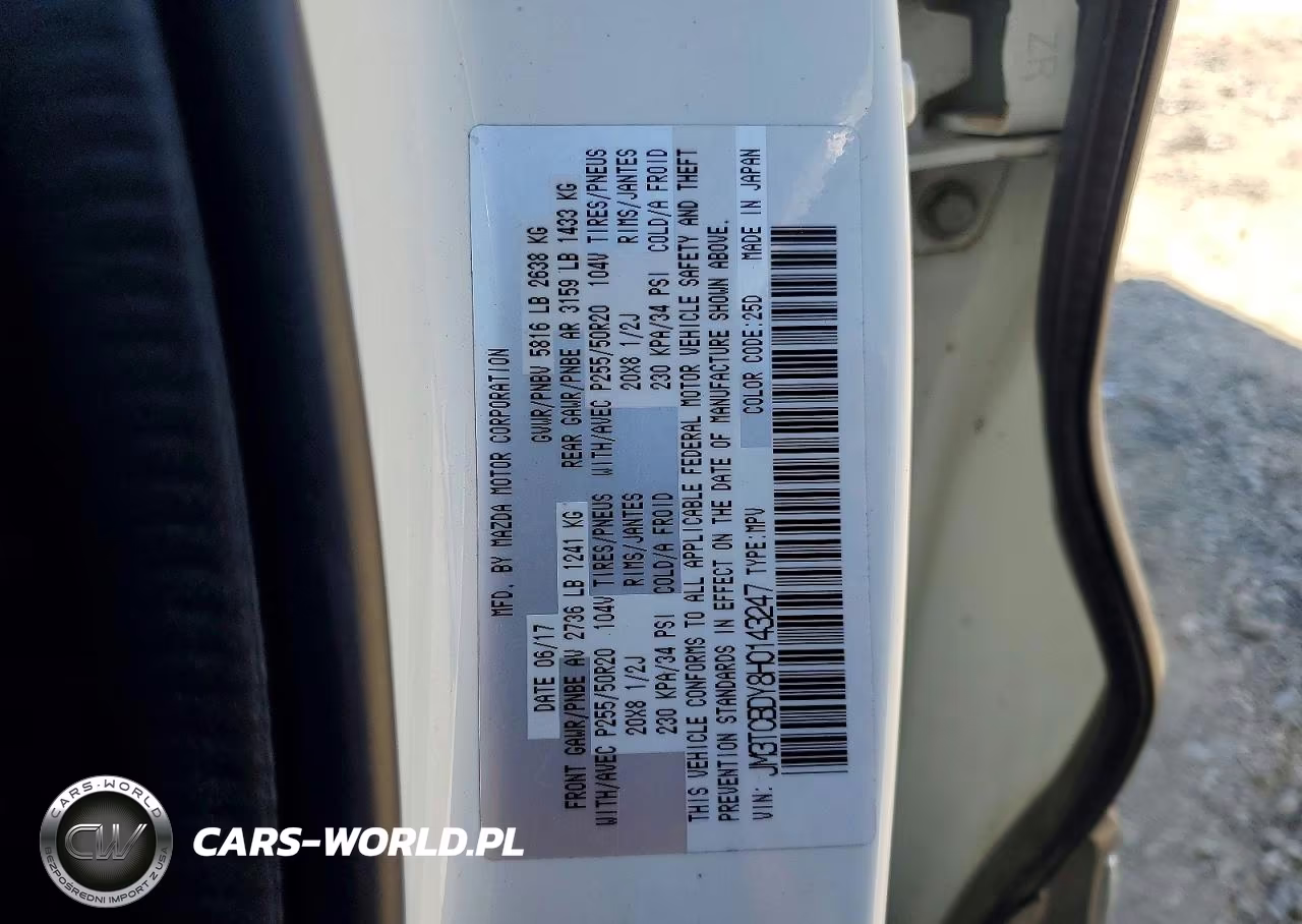 2017 Mazda Cx-9 Grand Touring VIN:JM3TCBDY8H0143247 - 13