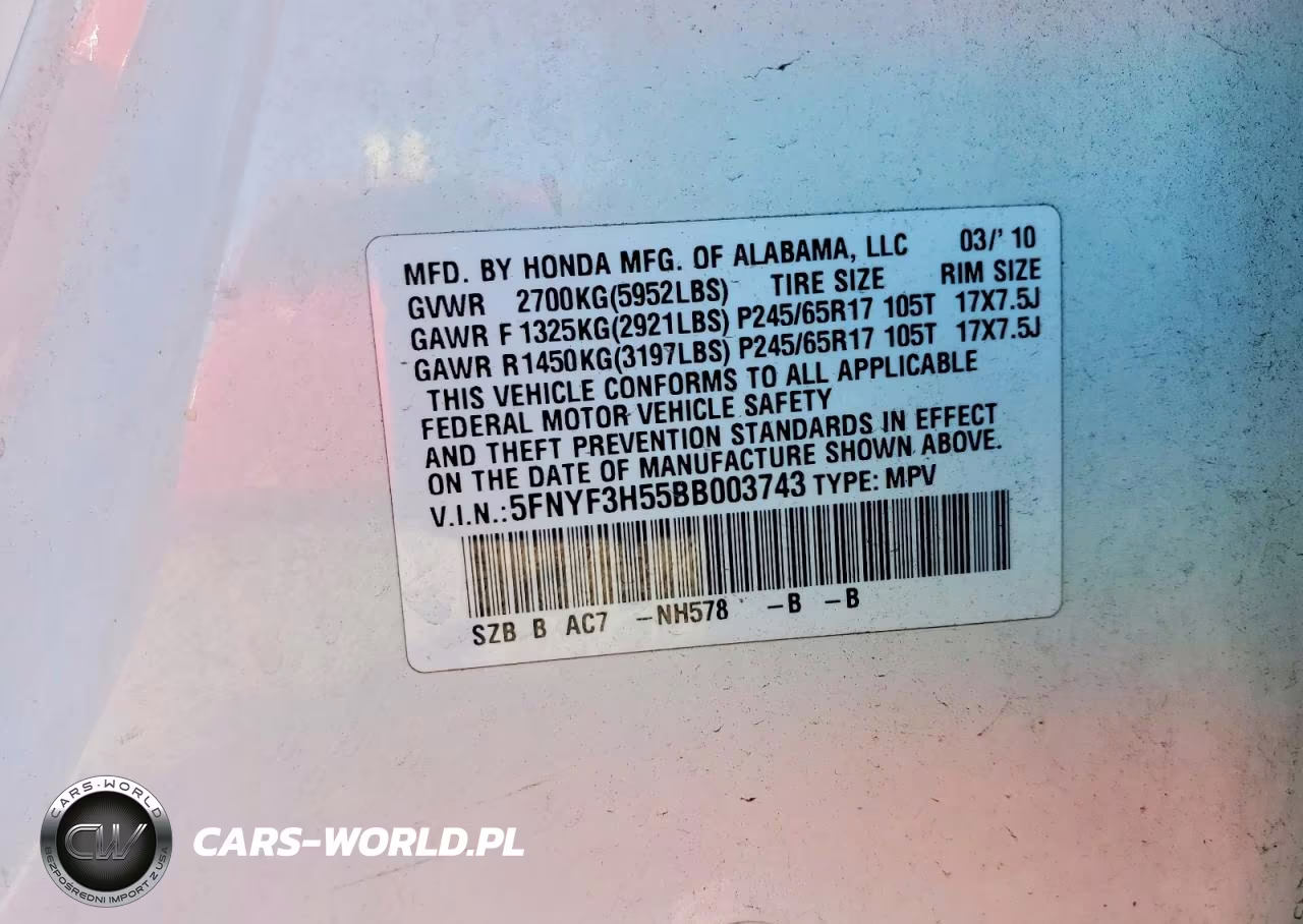 2011 Honda Pilot Exl VIN:5FNYF3H55BB003743 - 13