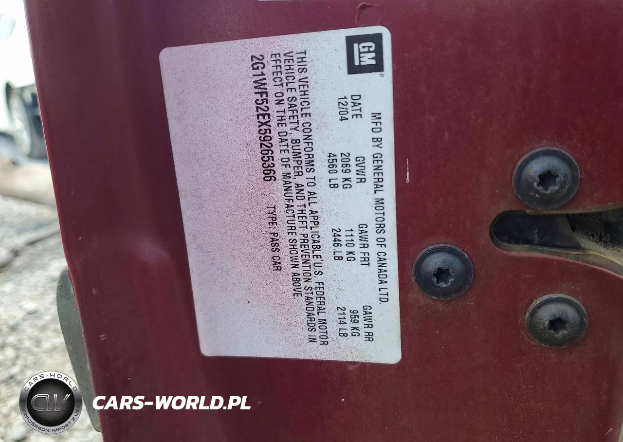 2005 Chevrolet Impala VIN:2G1WF52EX59265366 - 12