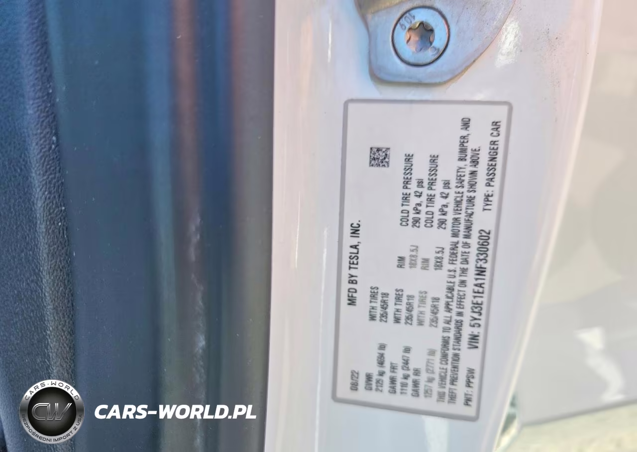 2022 Tesla Model 3 VIN:5YJ3E1EA1NF330602 - 12