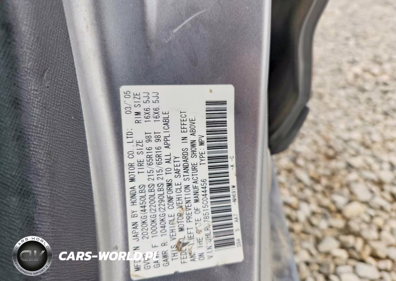 2005 Honda Cr-V Lx VIN:JHLRD78515C044456 - 13