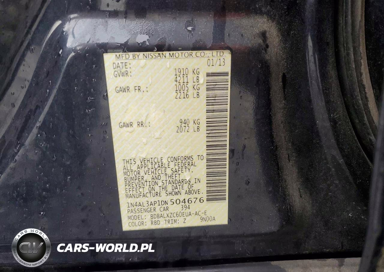 2013 Nissan Altima 2.5 VIN:1N4AL3AP1DN504676 - 12