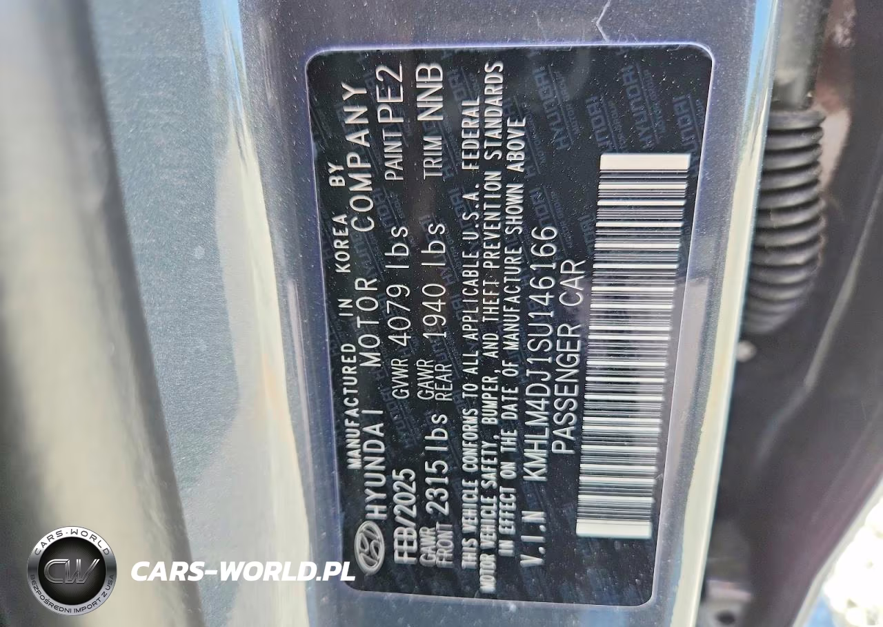 2025 Hyundai Elantra Hybrid Sel Sport VIN:KMHLM4DJ1SU146166 - 12
