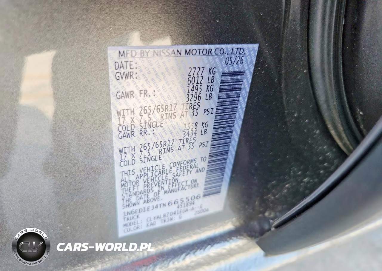 2026 Nissan Frontier Sv VIN:1N6ED1EJ4TN665506 - 12