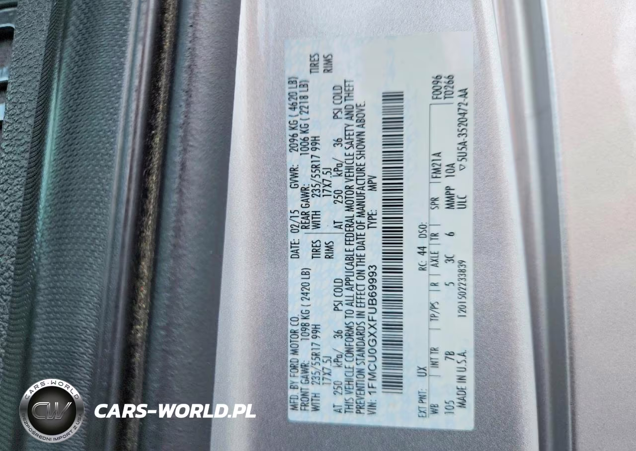 2015 Ford Escape Se VIN:1FMCU0GXXFUB69993 - 13