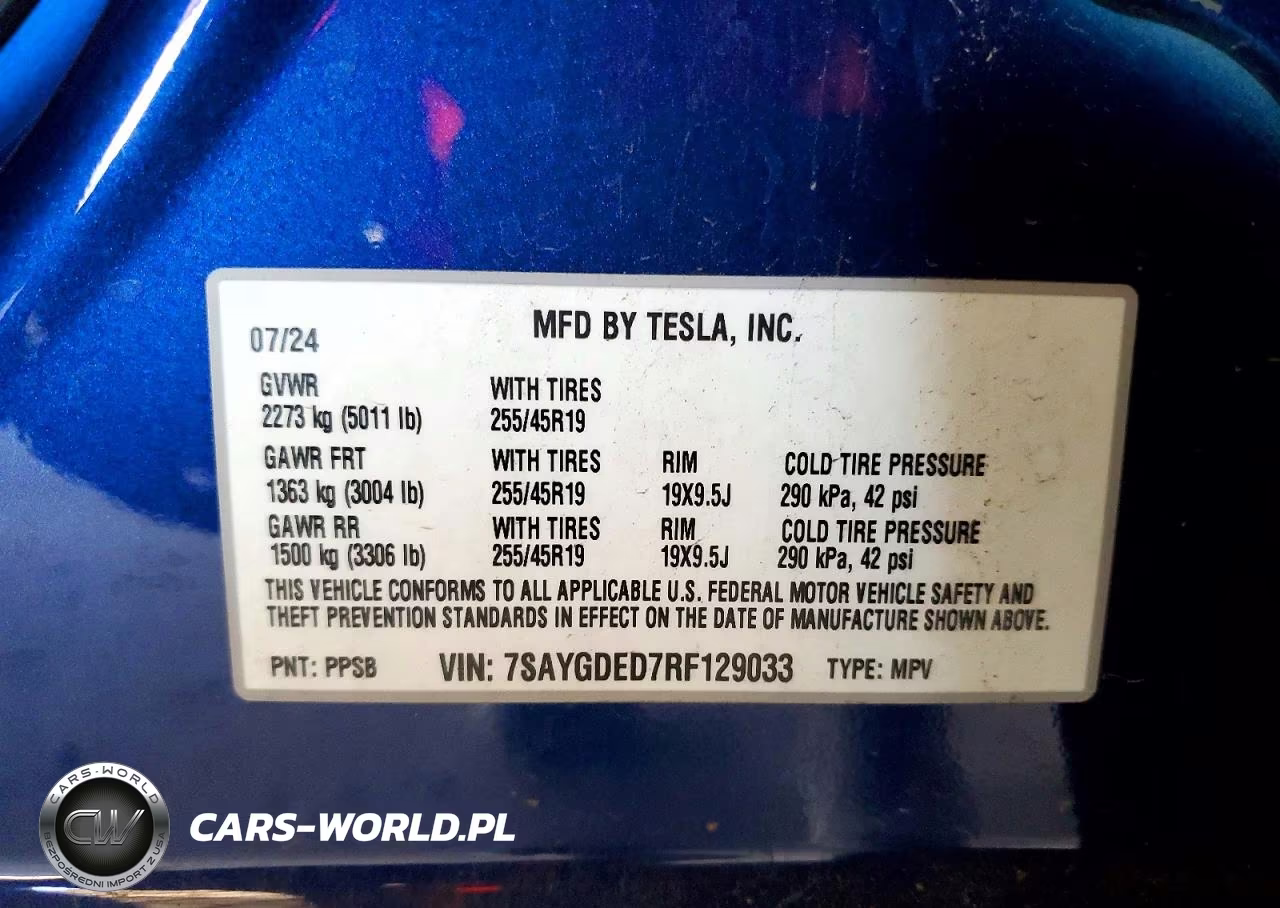 2024 Tesla Model Y VIN:7SAYGDED7RF129033 - 12