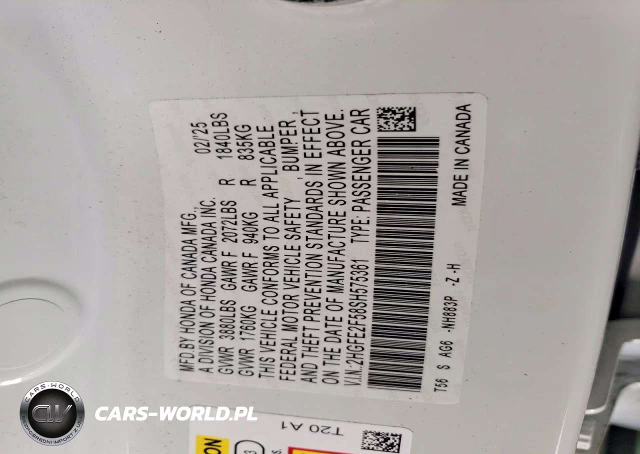 2025 Honda Civic Sport VIN:2HGFE2F58SH575361 - 13