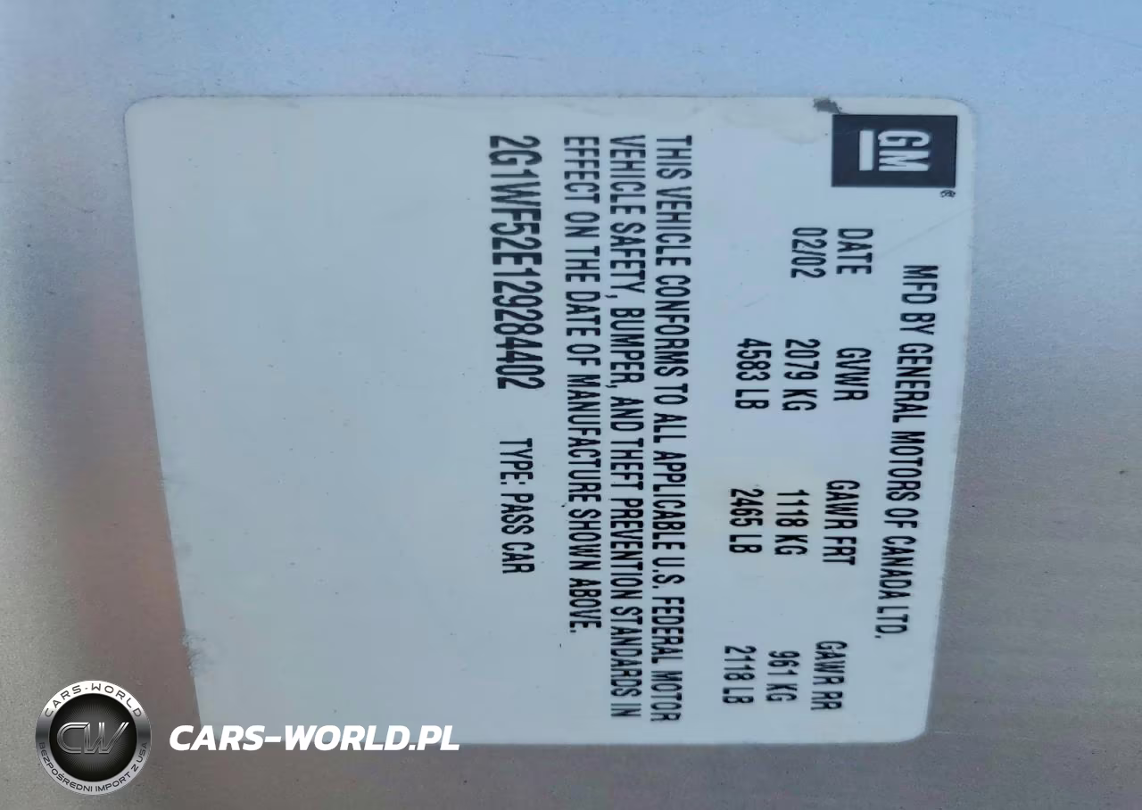 2002 Chevrolet Impala VIN:2G1WF52E129284402 - 12