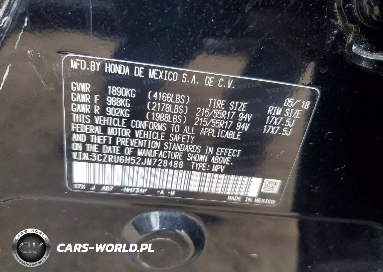 2018 Honda Hr-V Ex VIN:3CZRU6H52JM728488 - 12