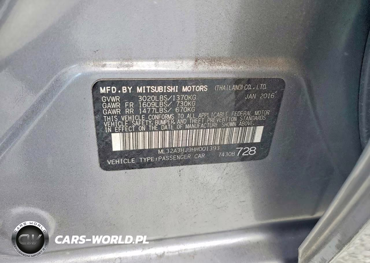 2017 Mitsubishi Mirage Es VIN:ML32A3HJ9HH001393 - 12