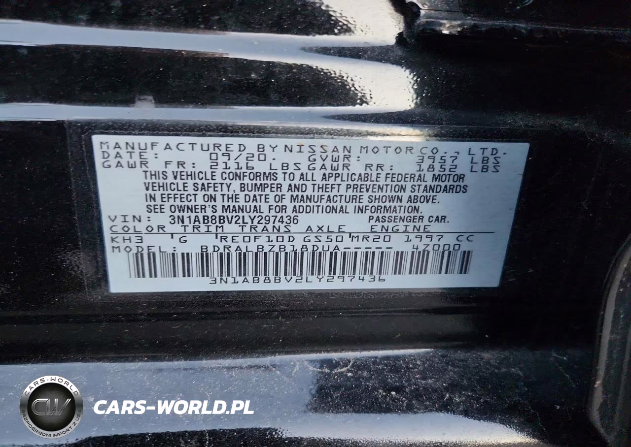 2020 Nissan Sentra S VIN:3N1AB8BV2LY297436 - 13