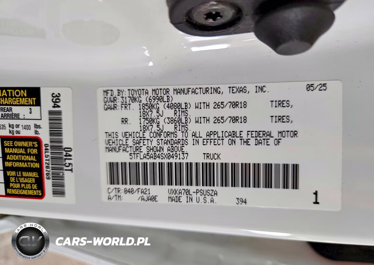 2025 Toyota Tundra Sr5 VIN:5TFLA5AB4SX049137 - 13
