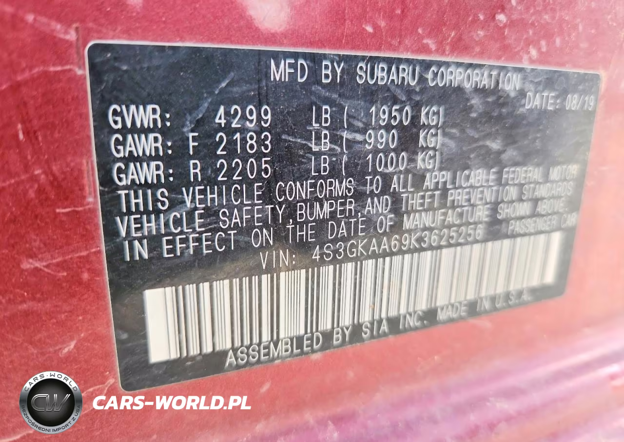 2019 Subaru Impreza VIN:4S3GKAA69K3625256 - 12