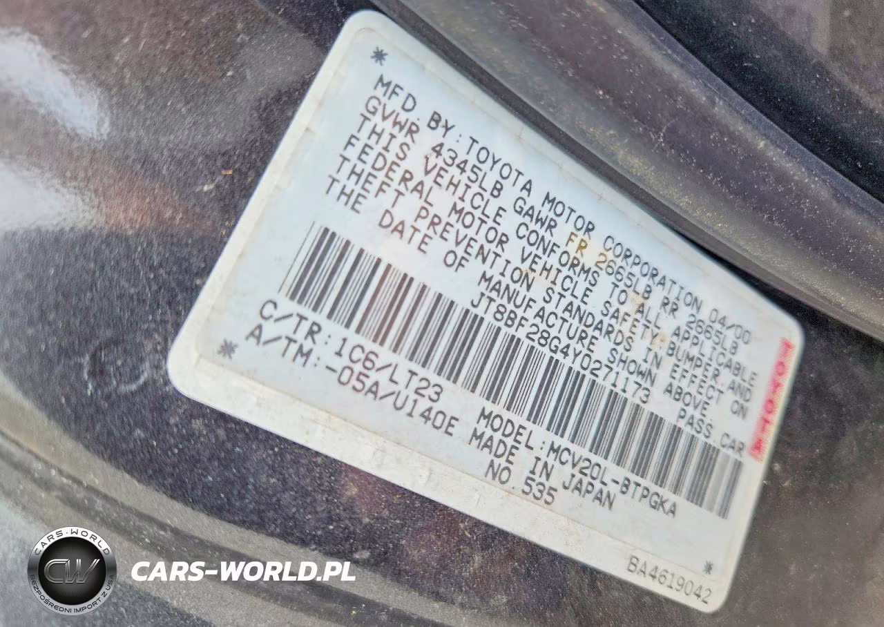 2000 Lexus Es 300 VIN:JT8BF28G4Y0271173 - 12