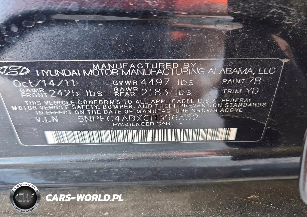 2012 Hyundai Sonata Limited 2.0T VIN:5NPEC4ABXCH396532 - 12