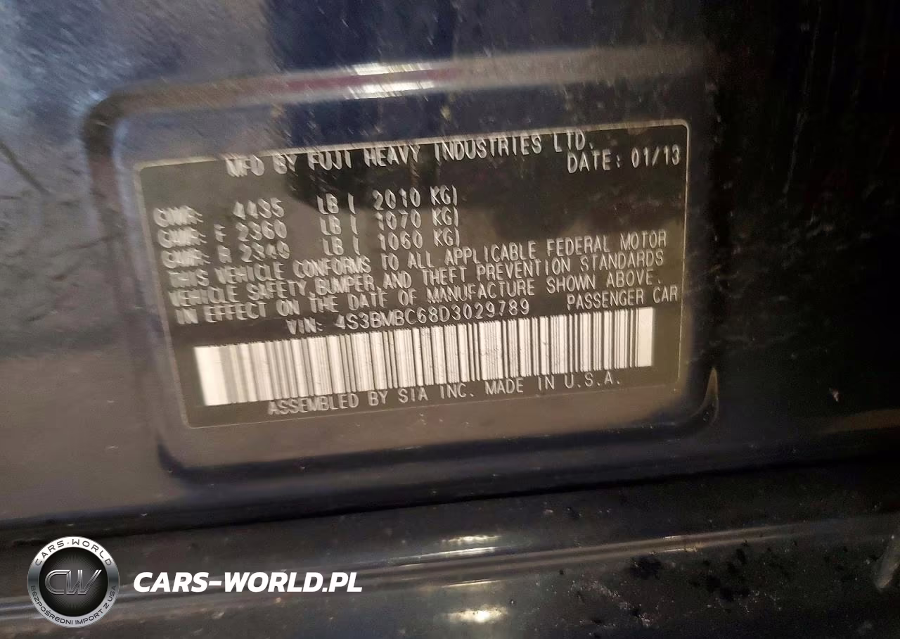 2013 Subaru Legacy 2.5I Premium VIN:4S3BMBC68D3029789 - 12