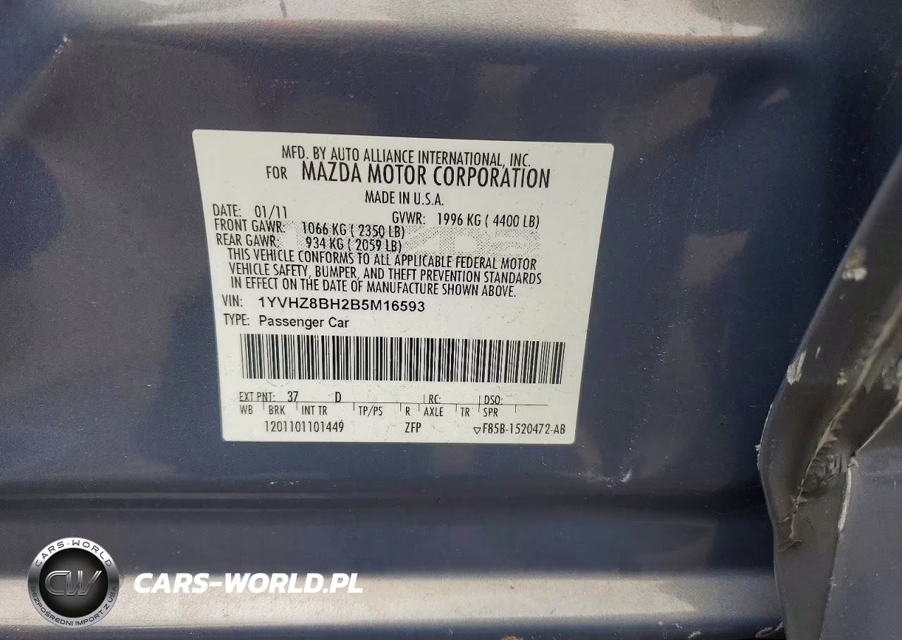 2011 Mazda 6 I VIN:1YVHZ8BH2B5M16593 - 12
