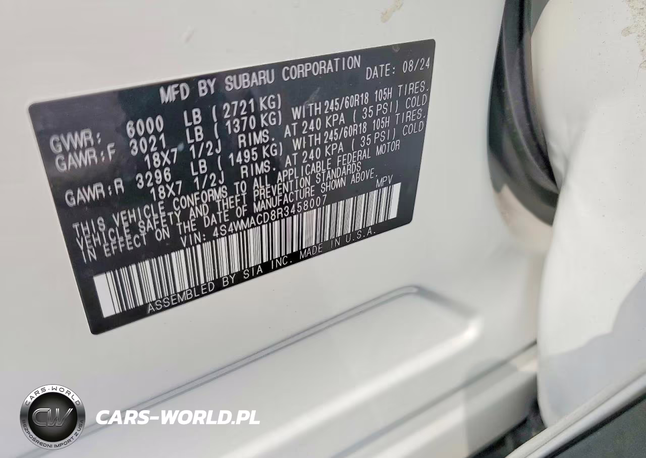 2024 Subaru Ascent Premium VIN:4S4WMACD8R3458007 - 14