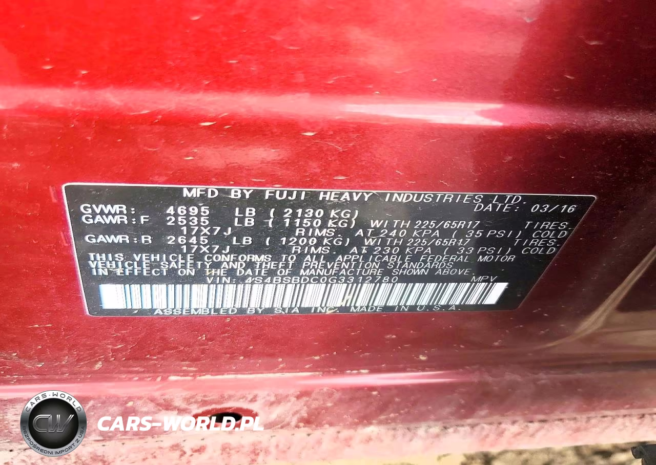2016 Subaru Outback 2.5I Premium VIN:4S4BSBDC0G3312780 - 14
