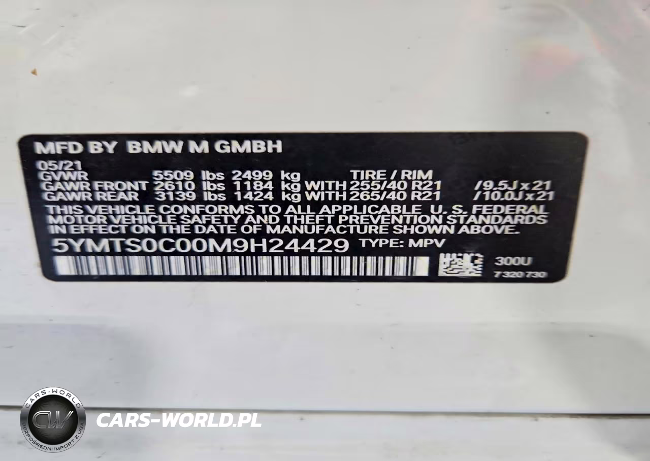 2021 BMW X3 M Competition VIN:5YMTS0C00M9H24429 - 13