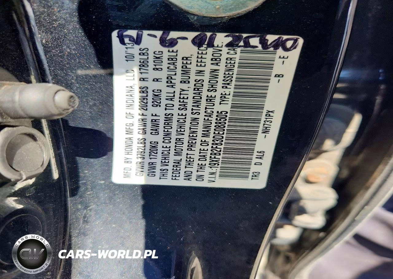 2013 Honda Civic Ex VIN:19XFB2F83DE088505 - 12