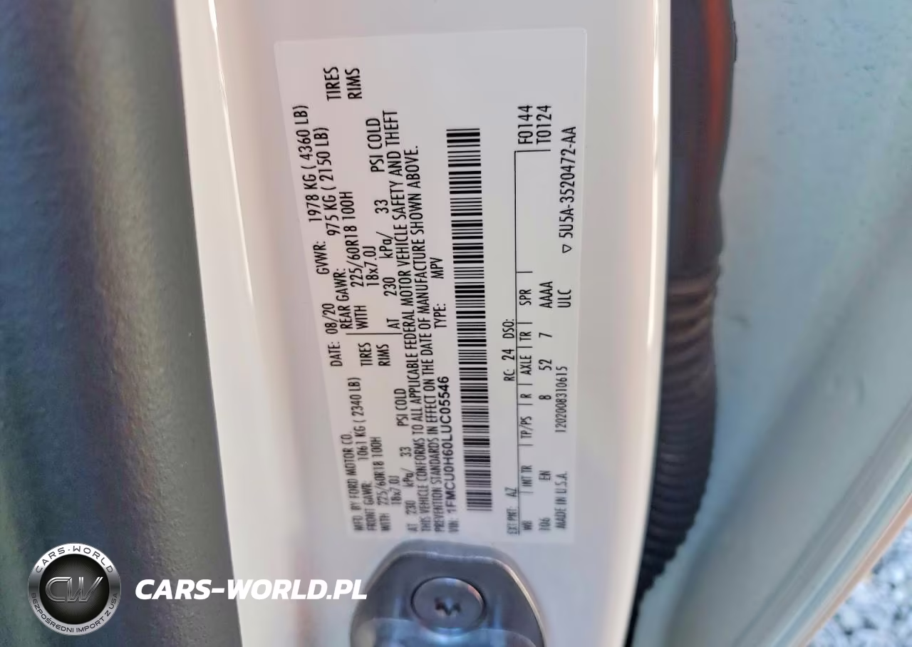 2020 Ford Escape Sel VIN:1FMCU0H60LUC05546 - 14